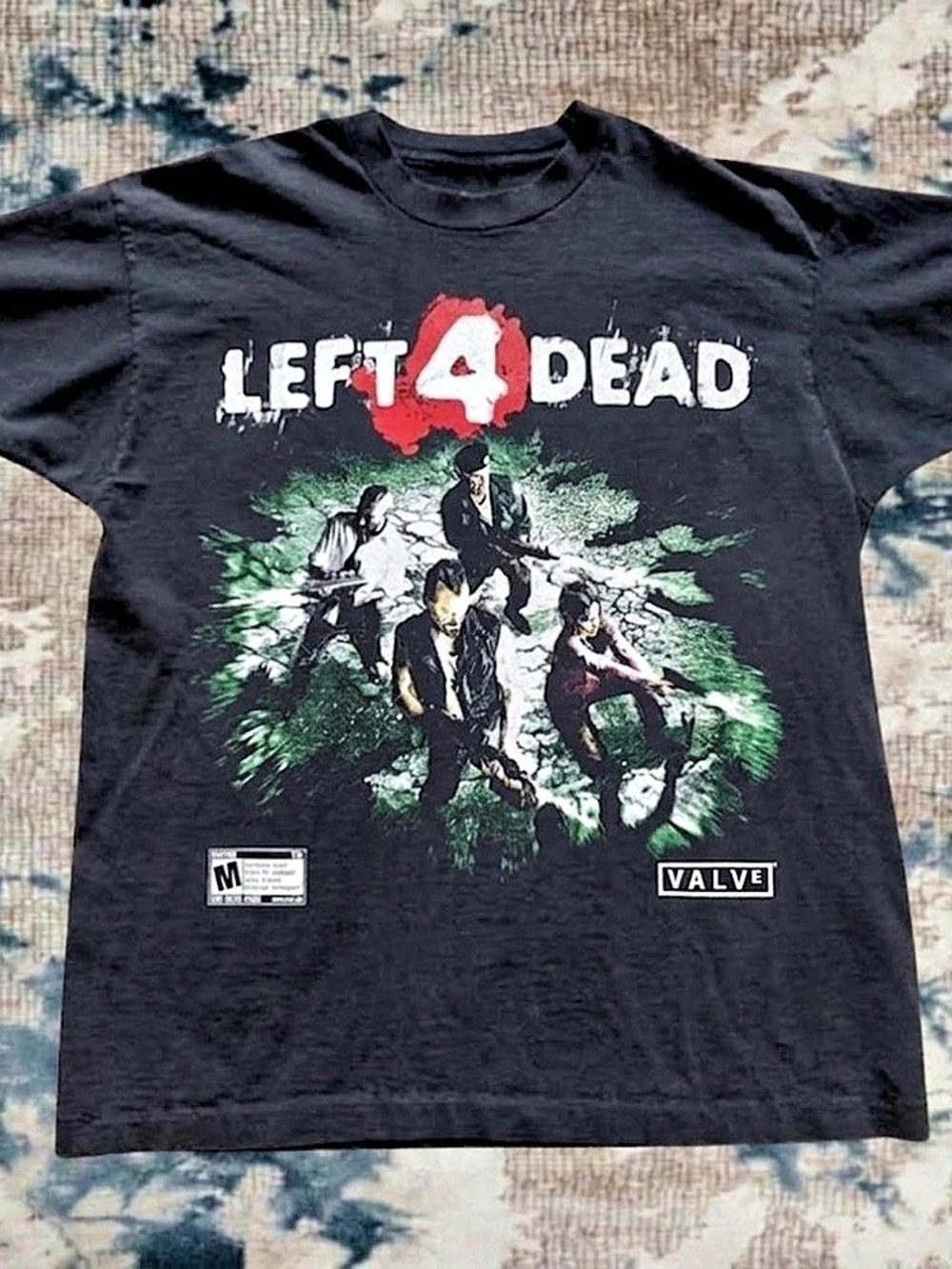 Valve Left 4 Dead Promotional Video Game T-Shirt Graphic Tee in Black